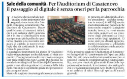 Per l’Auditorium di Casatenovo il passaggio al digitale è senza oneri per la parrocchia