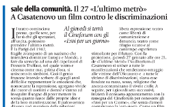 sale della comunità. Il 27 «L’ultimo metrò» - A Casatenovo un film contro le discriminazioni