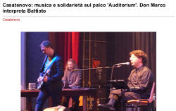 Casatenovo: musica e solidarietà sul palco 'Auditorium'. Don Marco interpreta Battiato