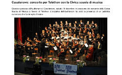 Casatenovo: concerto per Telethon con la Civica scuola di musica