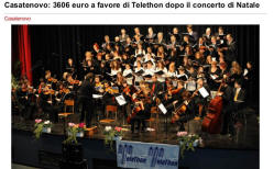 Casatenovo: 3606 euro a favore di Telethon dopo il concerto di Natale