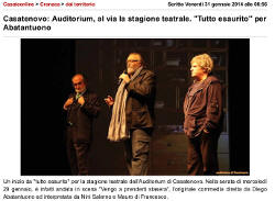 Casatenovo: Auditorium, al via la stagione teatrale. ''Tutto esaurito'' per Abatantuono