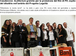 Casatenovo: Auditorium gremito per la proiezione del film di Pif, ospite del dibattito nell'ambito del Progetto Legalità