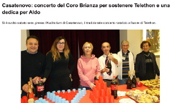 Casatenovo: concerto del Coro Brianza per sostenere Telethon e una dedica per Aldo