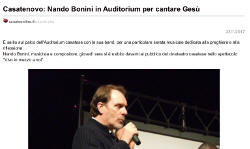 Casatenovo: Nando Bonini in Auditorium per cantare Gesù