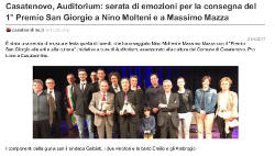 Casatenovo, Auditorium: serata di emozioni per la consegna del 1° Premio San Giorgio a Nino Molteni e a Massimo Mazza 