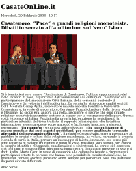Casatenovo: ”Pace” e grandi religioni monoteiste. Dibattito serrato all’auditorium sul ‘vero’ Islam