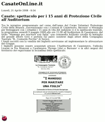 Casate: spettacolo per i 15 anni di Protezione Civile