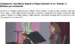 Casatenovo: don Marco Rapelli e Filippo Destrieri in un ''tributo'' a Battiato per solidarietà