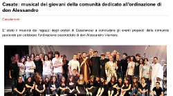 Casate: musical dei giovani della comunità dedicato all'ordinazione di don Alessandro Vosmara