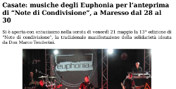 Casate: musiche degli Euphonia per l’anteprima di “Note di Condivisione