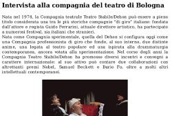 Intervista alla compagnia del teatro di Bologna