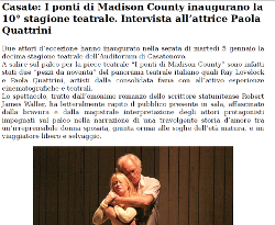 Casate: I ponti di Madison County inaugurano la decima stagione teatrale