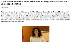 Casatenovo: l'ironia di Teresa Mannino da Zelig all'Auditorium per uno scopo benefico