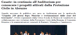 Casate: in centinaia all’Auditorium per conoscere i progetti attivati dalla Protezione Civile in Abruzzo