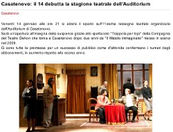 Casatenovo: il 14 debutta la stagione teatrale dell'Auditorium