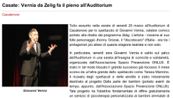 Casate: Vernia da Zelig fa il pieno all'auditorium