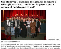 Ill cardinal Tettamanzi incontra i consigli pastorali