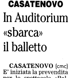 In auditorium sbarca il balletto