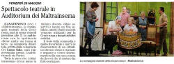 Spettacolo teatrale in auditorium dei maltrainsema
