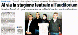 Al via la stagione teatrale dell'auditorium