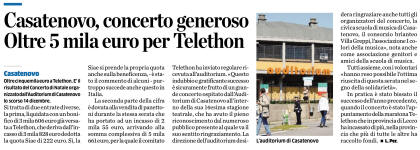 Casatenovo, concerto generoso. Oltre 5000 euro per Telethon