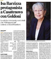 Isa Barzizza protagonista a Casatenovo con Goldoni