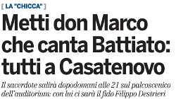 Metti don Marco che canta Battiato: tutti a Casatenovo