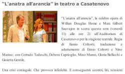 "L'anatra all'arancia" in teatro a Casatenovo
