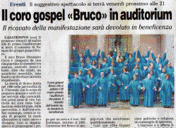 Il coro gospel "Bruco" in auditorium - 25 marzo 2008