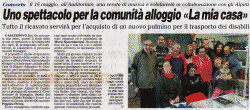 Uno spettacolo per la comunità alloggio "La mia casa"