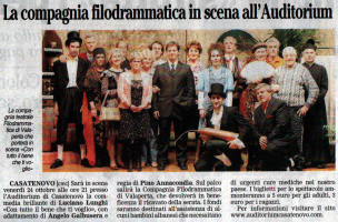 La compagnia filodrammatica in scena all'auditorium
