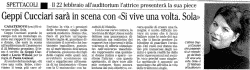 Geppi Cucciari sarà in scena con "Si vive una volta. Sola" (13 febbraio 2007)