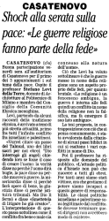 Shock alla serata sulla Pace: "Le guerre religiose fanno parte della fede" - 5 febbriao 2008