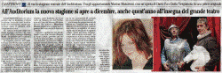 All'auditorium la nuova stagione si apre a dicembre, anche quest'anno all'insegna del grande teatro - 6 novembre 2007