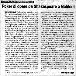 Poker di opere da Shakespeare a Goldoni